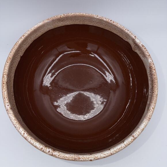 Vintage Brown Drip Glaze Large Pottery Serving Bowl 9” Dia X 4” USA 70s MCM 1973 - Picture 3 of 10